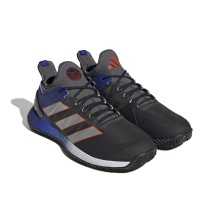 adidas Tennisschuhe adizero Ubersonic 4 Clay/Sandplatz/Leichtigkeit 2023 dunkelgrau/silber/blau Herren